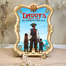 Load image into Gallery viewer, Custom Pirate Crew Wood Sign for Dad - Perfect Father&#39;s Day Gift Wood Sign PopCulturePrints
