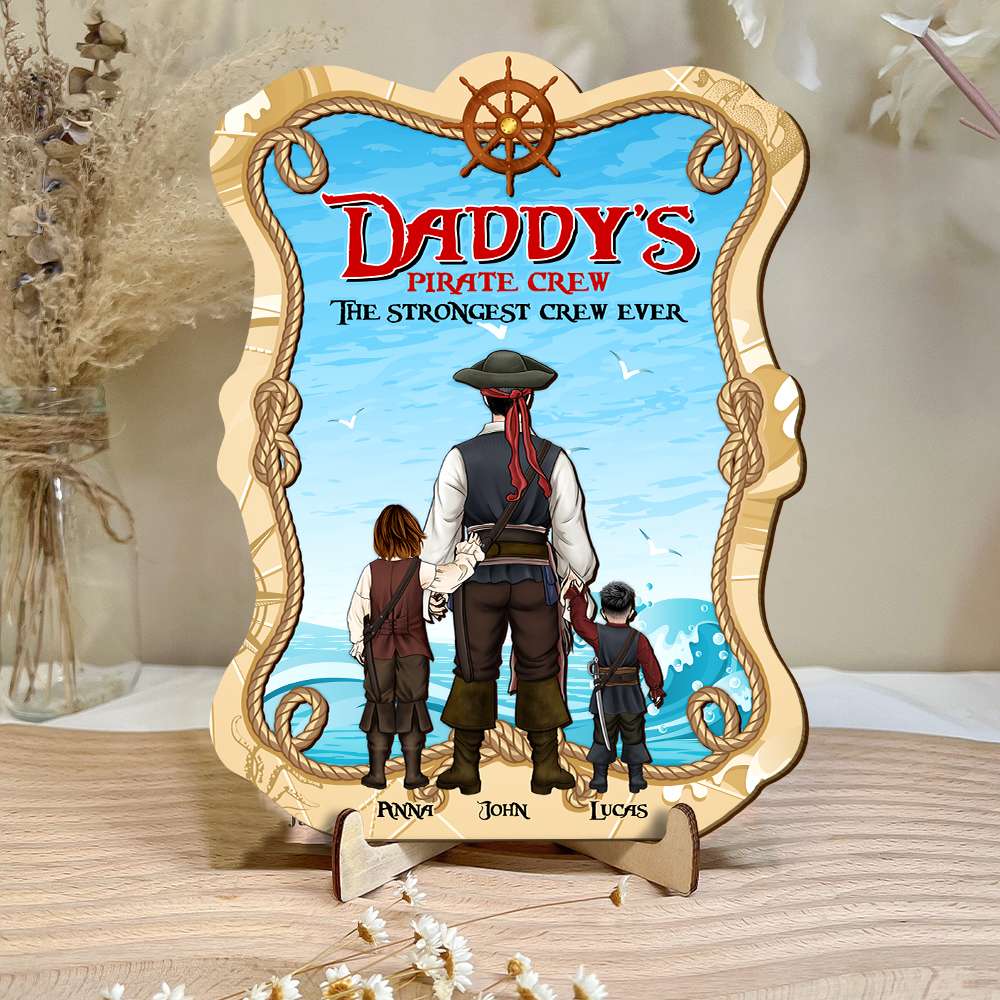 Custom Pirate Crew Wood Sign for Dad - Perfect Father's Day Gift Wood Sign PopCulturePrints