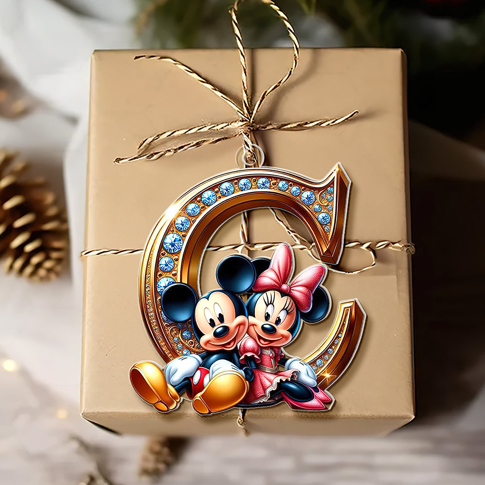 Custom Alphabet Christmas Ornament for Couples - Unique Holiday Gift | Valentine's Day Gifts Ornament PopCulturePrints