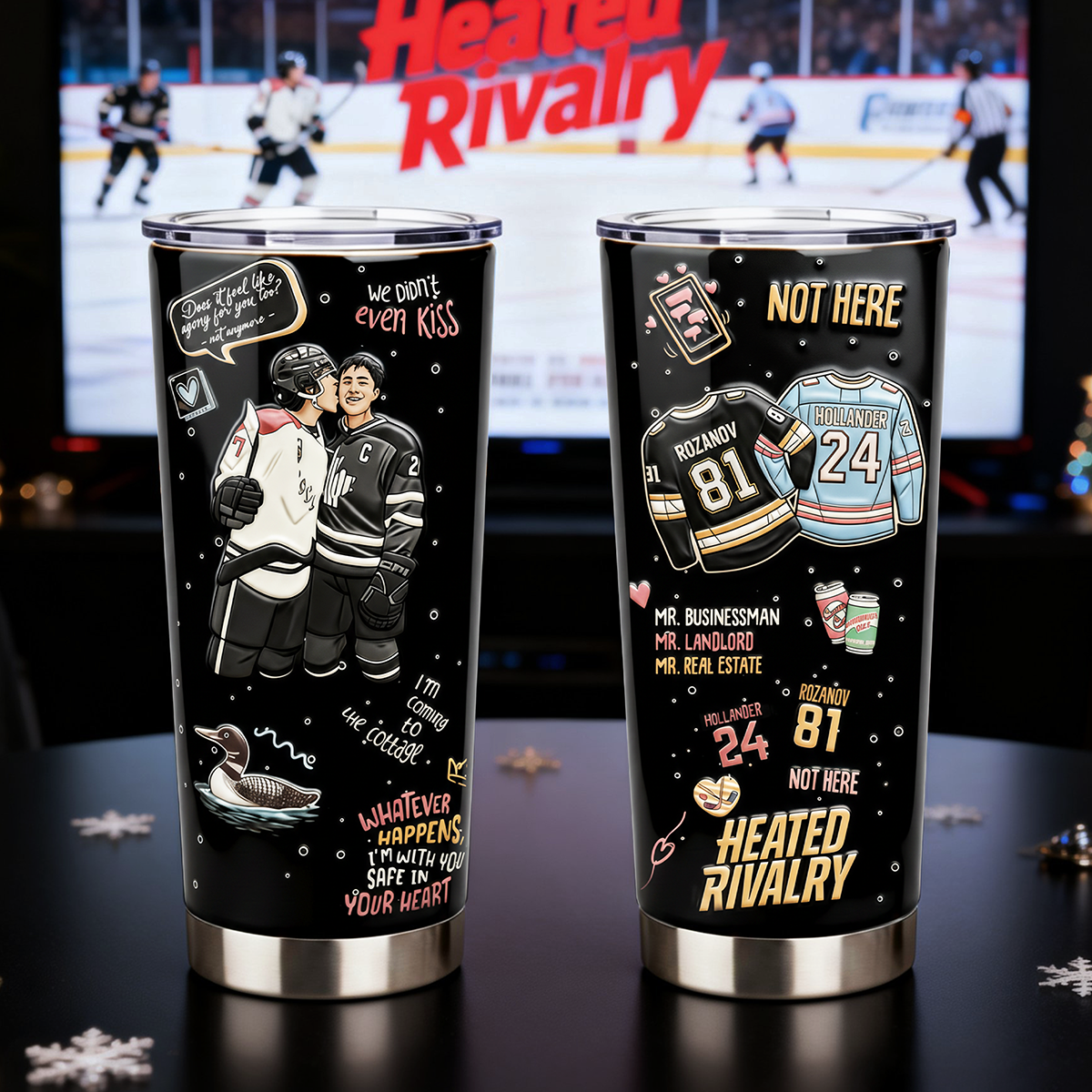 Love Hockey Tumbler - Unique Personalized Gift for LGBTQ+ Pride Tumbler Cup PopCulturePrints