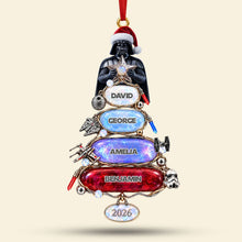 Load image into Gallery viewer, "Celebrate the Force this Holiday Season" - Personalized Warriors Merry Xmas Acrylic Ornament - Custom Gift for Family &amp; Friends Ornament PopCulturePrints
