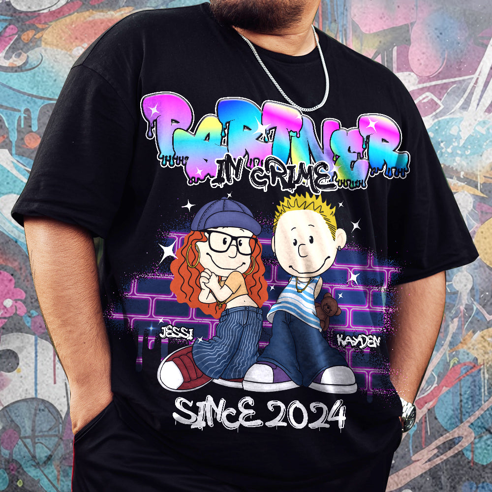 Personalized Partner In Crime Shirt for Couples - Y2K Style Shirts PopCulturePrints