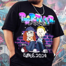Load image into Gallery viewer, Personalized Partner In Crime Shirt for Couples - Y2K Style Shirts PopCulturePrints
