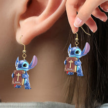 Load image into Gallery viewer, “Celebrate Your Faith with Style” - Blue Alien Earrings - Personalized Gifts for Jesus Lovers Earrings PopCulturePrints
