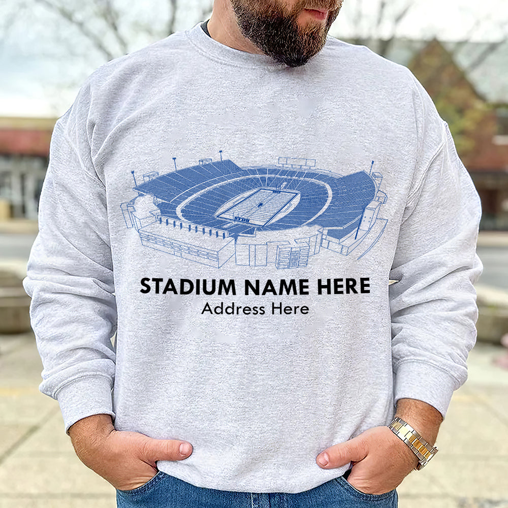 Custom Stadium Blueprint Sweatshirt for Football Enthusiasts