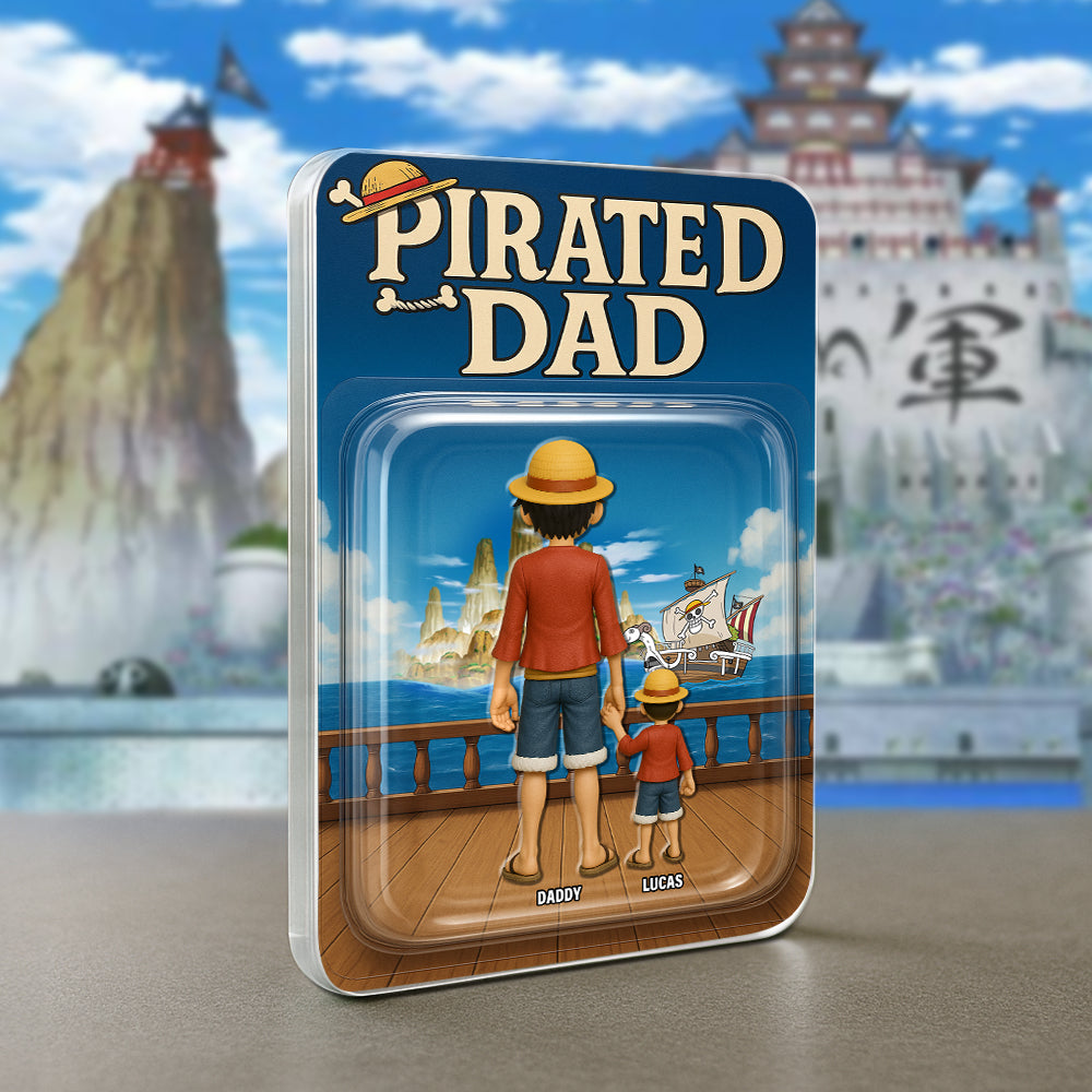 “Adventure Awaits with Our Personalized Pirate Dad Plaque!” - Custom Gift for Dads, Grandpas & More Shaped Plaques PopCulturePrints