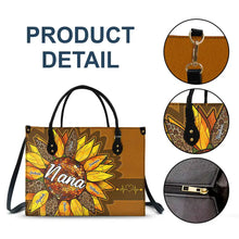Load image into Gallery viewer, “Nana&#39;s Love Blooms Bright” - Personalized Leather Bag for Mom, Grandma, and Loved Ones Leather Bag PopCulturePrints
