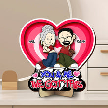 Load image into Gallery viewer, Personalized Y2K Heart Shape Wooden Sign for Couples Wood Sign PopCulturePrints
