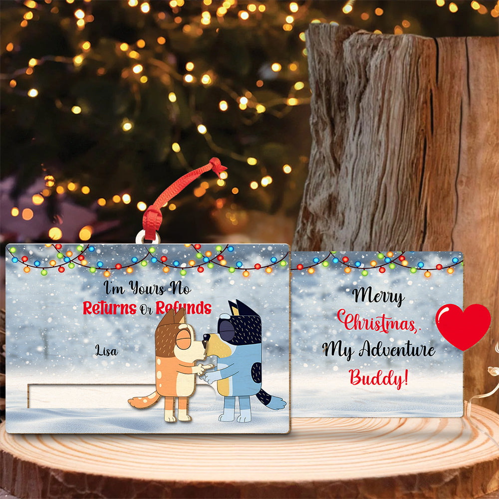 Personalized Christmas Wooden Ornament for Couples - Adventure Buddy