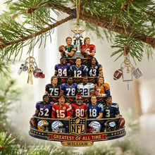 Load image into Gallery viewer, "Celebrate the Legends of the Gridiron" - Personalized Christmas Ornament for Sports Lovers
