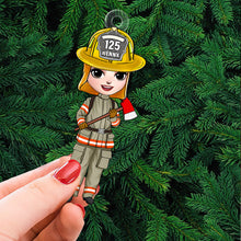 Load image into Gallery viewer, Custom Firefighter Christmas Ornament - Personalized Hero Keepsake
