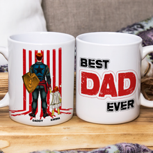 Load image into Gallery viewer, Best Dad Ever - Personalized Super Dad Coffee Mug Coffee Mug PopCulturePrints

