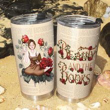 Load image into Gallery viewer, Personalized Beauty and the Books Tumbler for Book Lovers Tumbler Cup PopCulturePrints
