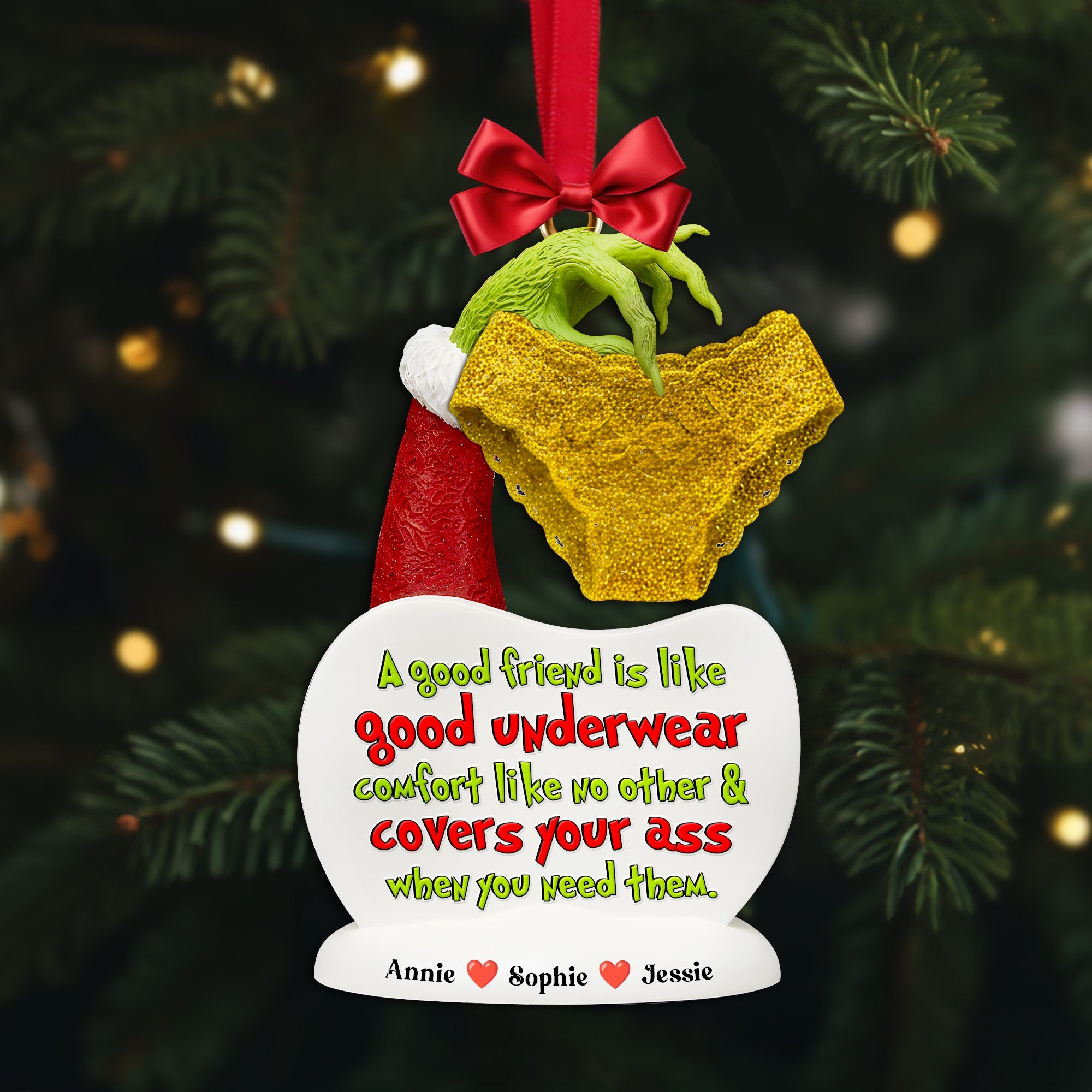A Good Friend is Like Good Underwear - Personalized Acrylic Ornament for Best Friends Ornament PopCulturePrints