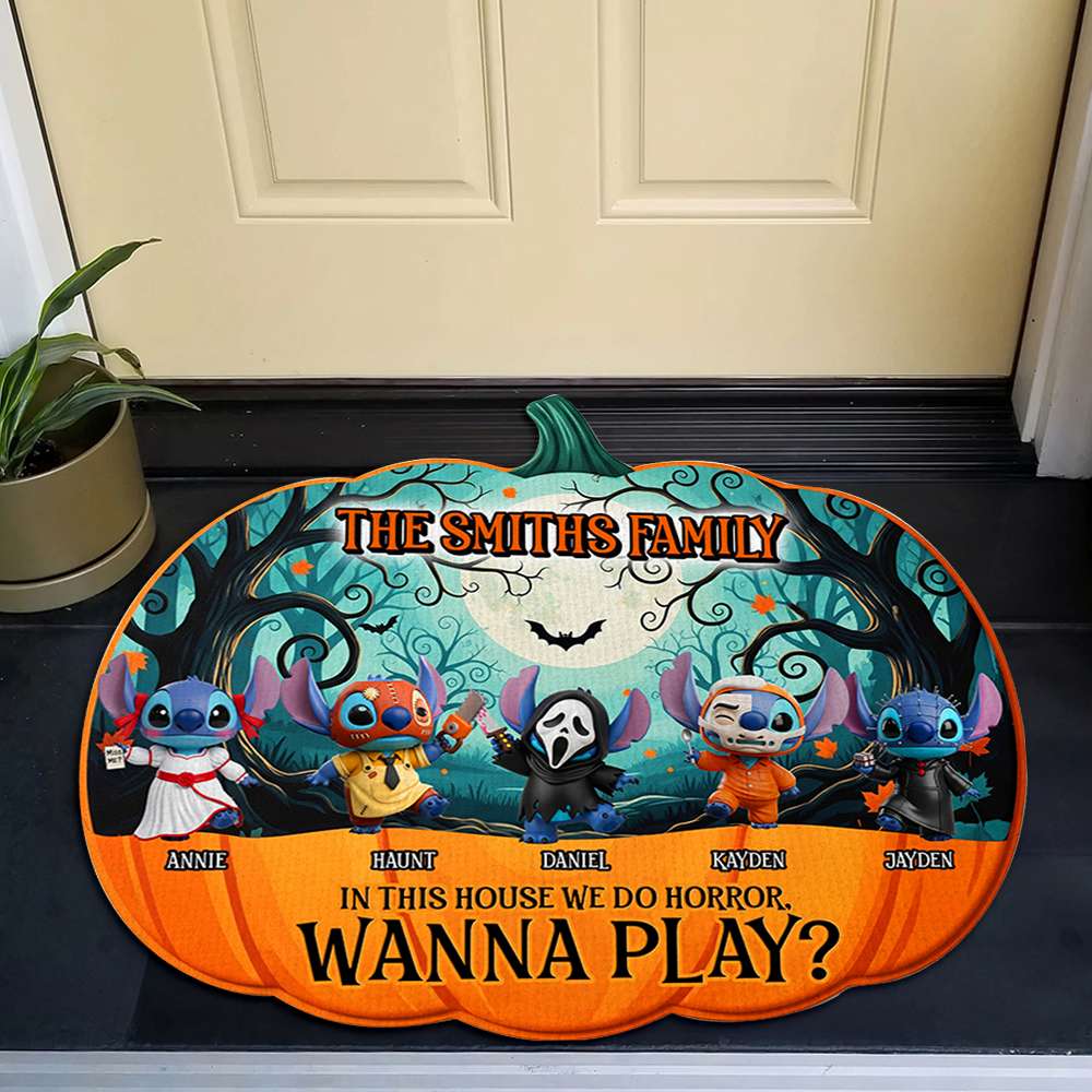 Cute Pumpkin Family Doormat - Personalized Decor for Halloween Lovers Doormat PopCulturePrints