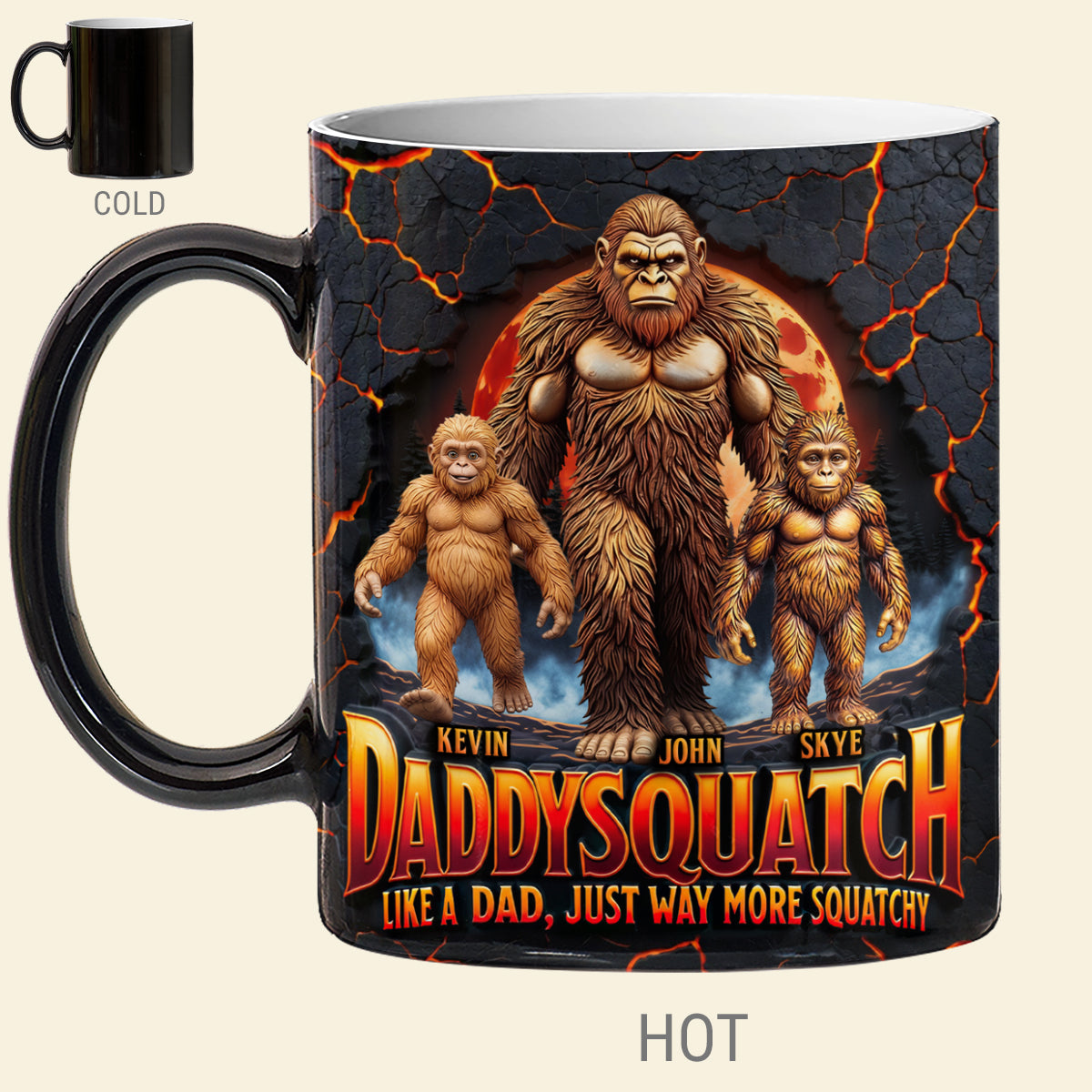 “Like a Grandpa, Just Way More Squatchy” - Forest Squatch Dad Magic Coffee Mug - Personalized Gift for Dads Coffee Mug PopCulturePrints