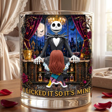 Load image into Gallery viewer, I Licked It So It’s Mine – Dark Romance Round Glass – Personalized Gifts for Couples Glass PopCulturePrints
