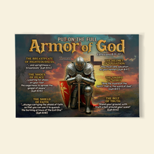 Load image into Gallery viewer, Put on the Full Armor of God - Personalized Kneeling Knight Canvas Print - Gifts for Christians Poster &amp; Canvas PopCulturePrints

