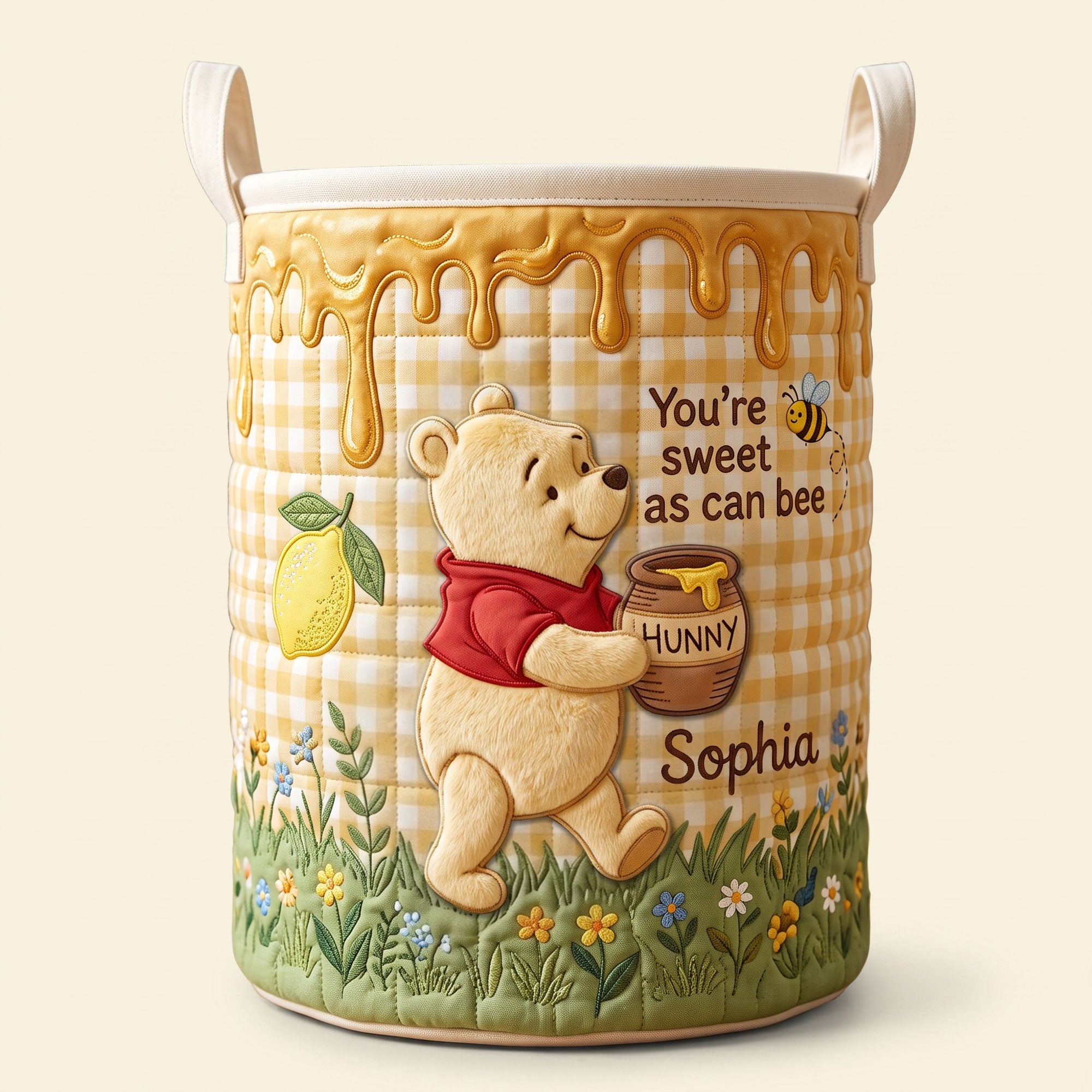 “You’re Sweet as Can Bee” - Sweet Quilt Laundry Basket - Personalized Gift for Kids