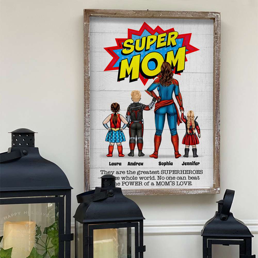 Custom Super Dad Canvas Print with Superhero Family Poster & Canvas PopCulturePrints