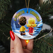 Load image into Gallery viewer, Personalized Peanuts Christmas Ceramic Ornament for Couples
