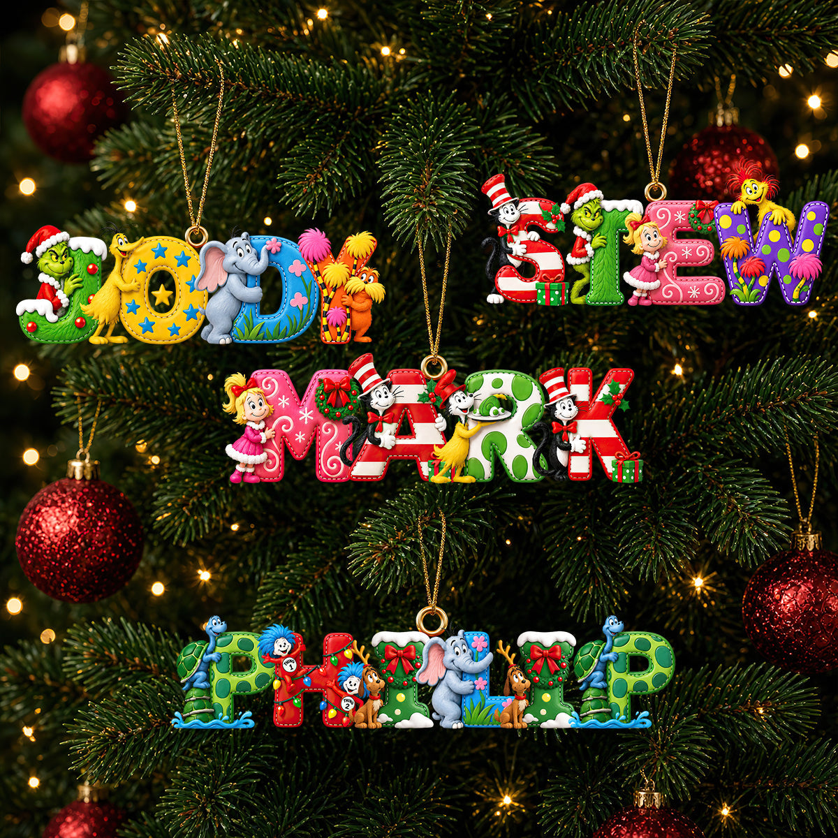 Christmas Alphabet Ornament - Personalized Gifts For Christmas 03padt081026 Ornament PopCulturePrints