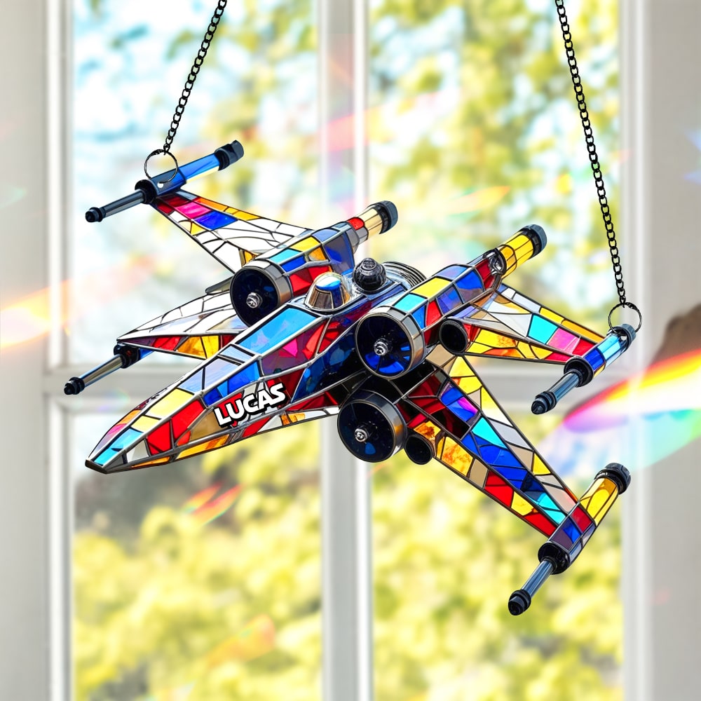 "Light Up Your World!" - Spaceship Suncatcher - Personalized Gifts for Galaxy Lovers Ornament PopCulturePrints