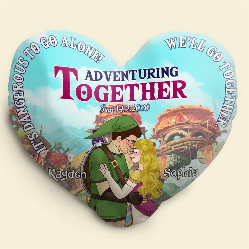 Custom Adventuring Together Pillow - Perfect Valentine's Day Gift for Couples Pillow PopCulturePrints