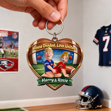Load image into Gallery viewer, Flirty Game Day Couple Keychain - A Personalized Gift for Sporty Couples Keychains PopCulturePrints
