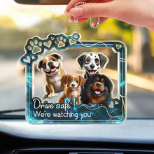 Load image into Gallery viewer, Drive Safe! Personalized Acrylic Car Hanger - A Heartfelt Reminder from Your Furry Friends Acrylic Car Hanger PopCulturePrints
