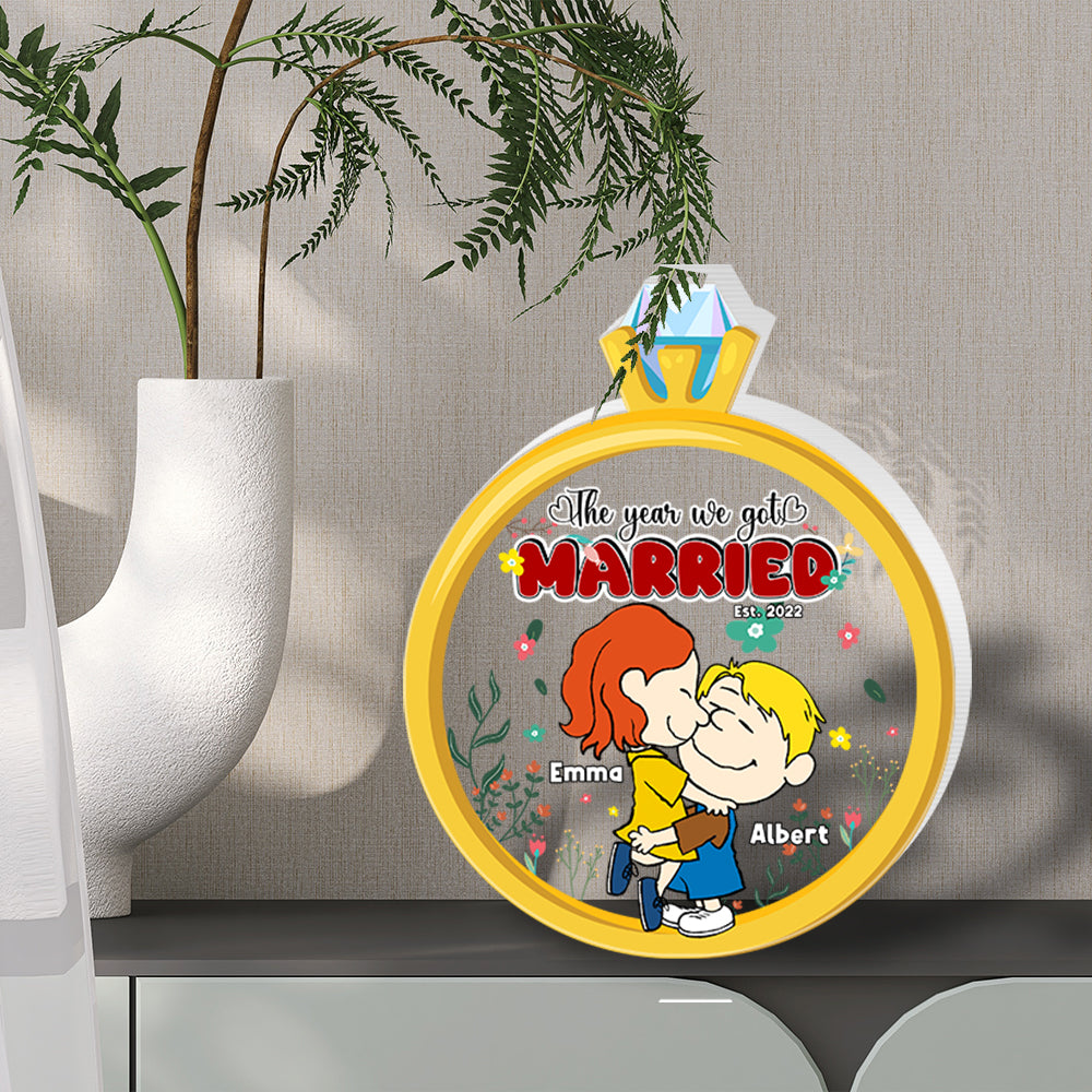 Personalized Acrylic Plaque for Couples - We Got Married Shaped Plaques PopCulturePrints