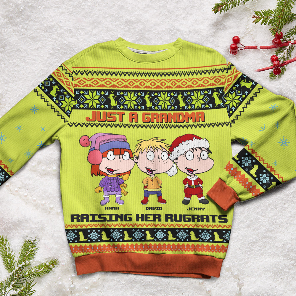 Personalized Grandma's Rugrats Christmas Sweater - Funny Custom Gift