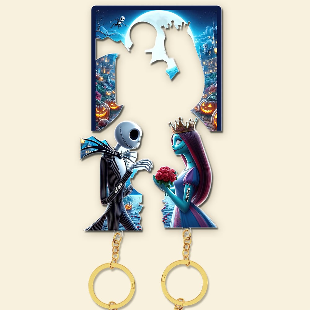 Personalized Halloween Couple Key Holder - Pop Culture Gifts | Valentine's Day Gifts Key Holder PopCulturePrints
