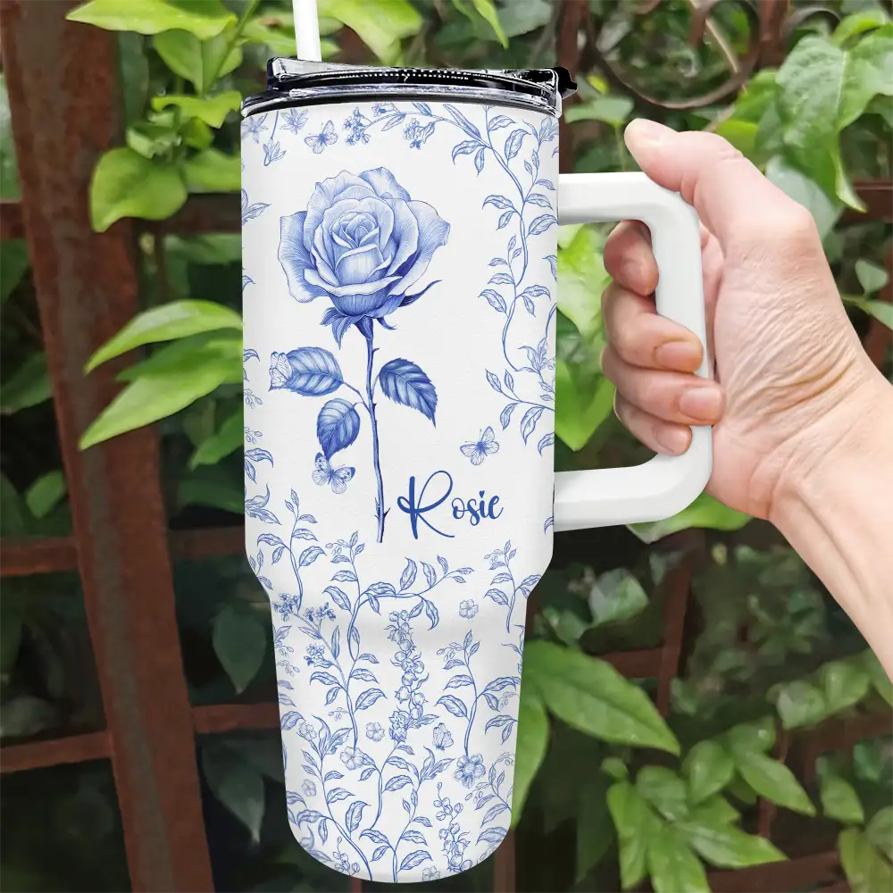 Bloom Where You're Planted - Personalized 40oz Tumbler with Straw Tumbler PopCulturePrints