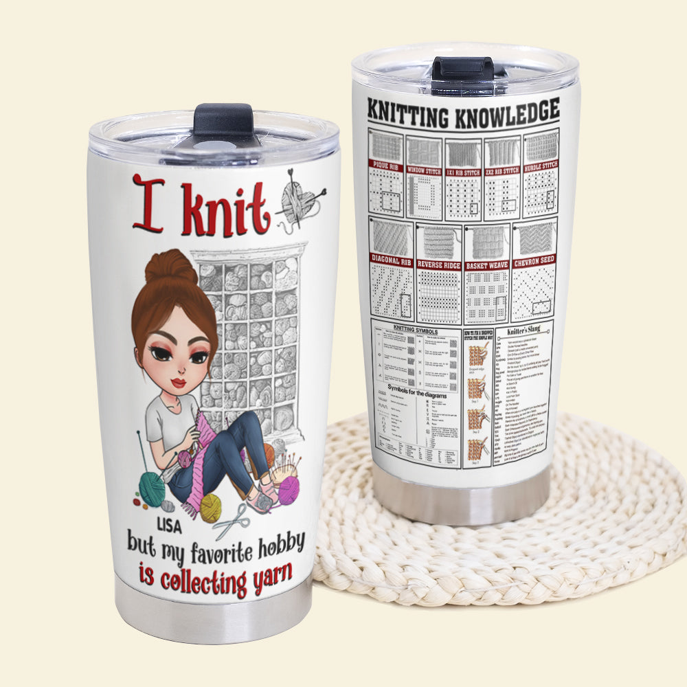 Personalized Knitting Knowledge Tumbler