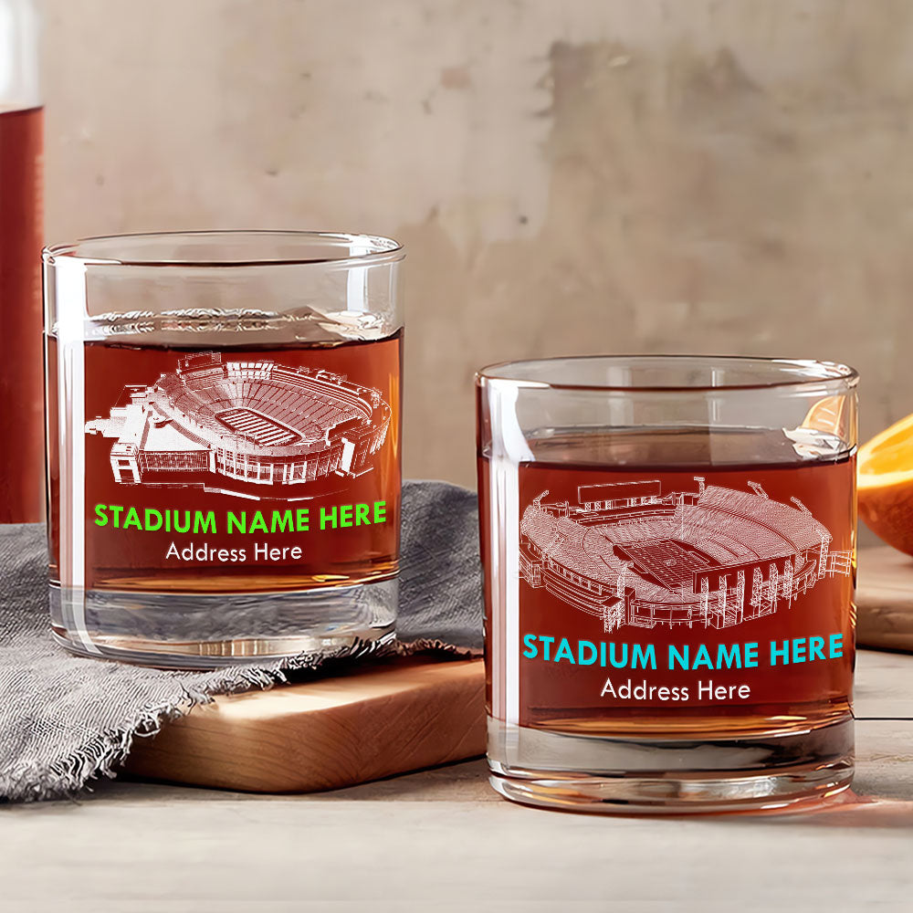 Custom Whiskey Glass for American Football Fans - Personalized Stadium Design