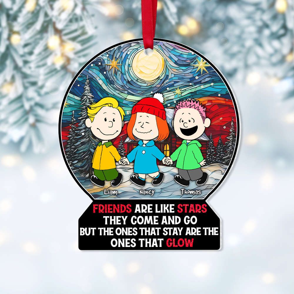 Personalized Christmas Ornament for Friends - Starry Night Design Ornament PopCulturePrints