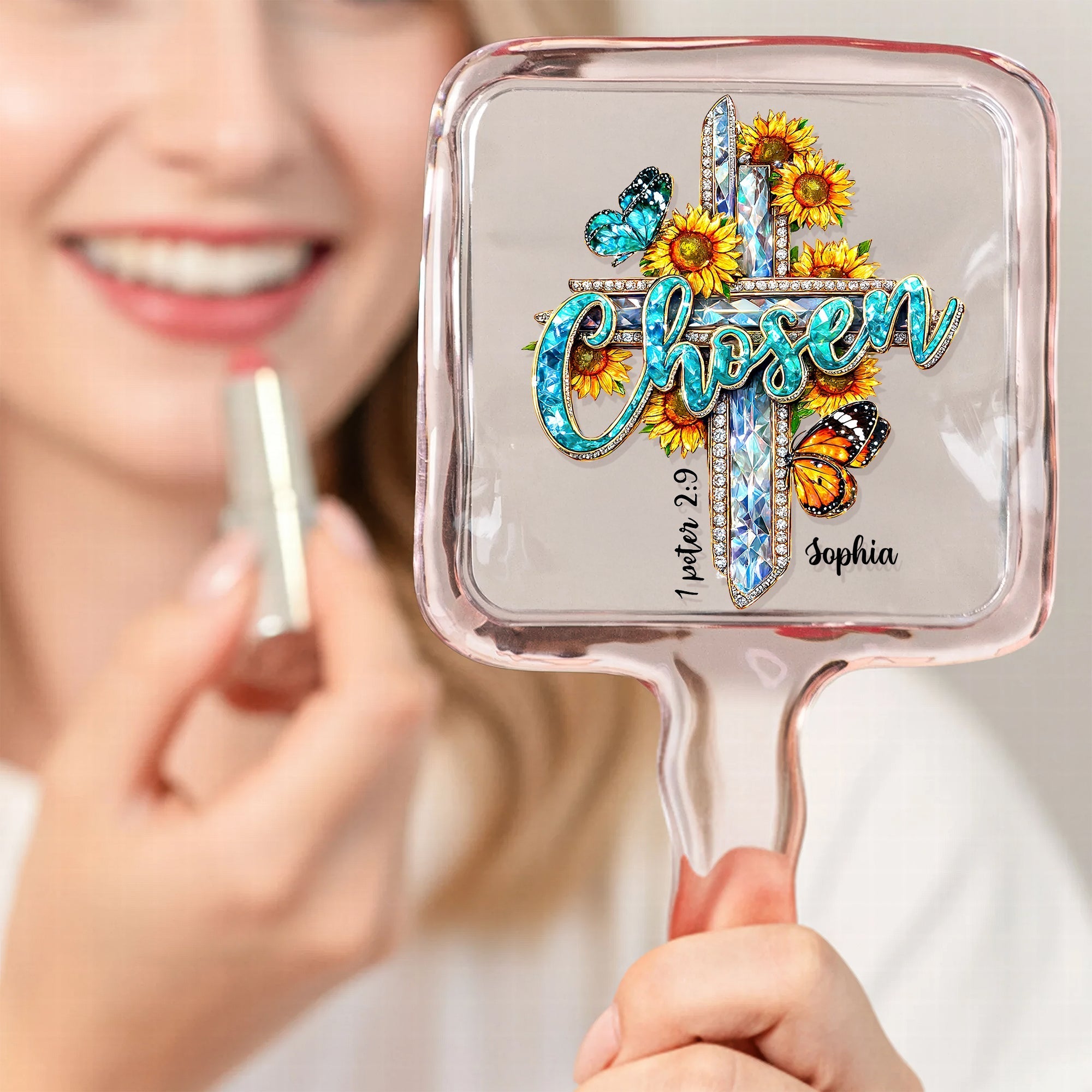 “You Are Chosen” Handheld Mirror - Personalized Gift for Christians Mirror PopCulturePrints