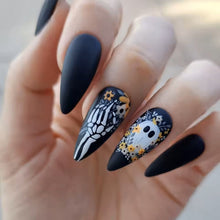 Load image into Gallery viewer, “Get Ready for Spooky Vibes!” - Cute Halloween Nails - 24Pcs Personalized Nail Set PopCulturePrints
