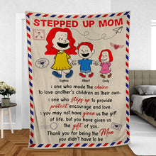 Load image into Gallery viewer, &quot;Stepped Up Mom: Thank You for Being the Mom You Didn&#39;t Have to Be&quot; - Personalized Blanket for Moms, Grandmas, and Special Loved Ones Blanket PopCulturePrints
