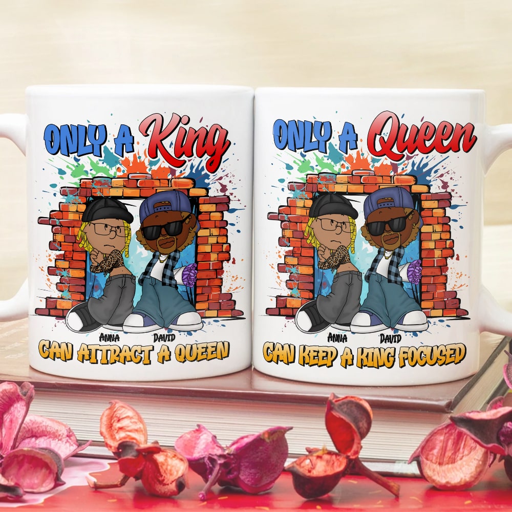 Personalized Couple Coffee Mug - King & Queen Design Coffee Mug PopCulturePrints