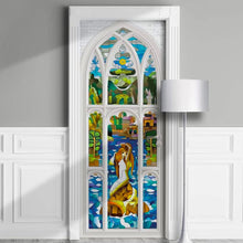 Load image into Gallery viewer, Mermaid Stained Glass Door Cover - Perfect Gift for Movie &amp; Book Lovers
