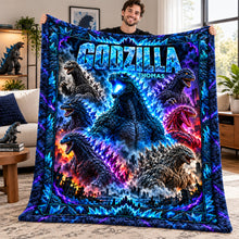 Load image into Gallery viewer, "Unleash Your Inner Monster!" - Giant Monster Blanket, Personalized Gift for Godzilla Fans Blanket PopCulturePrints

