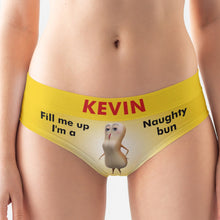 Load image into Gallery viewer, Personalized Naughty Bun Women's Briefs - Fill Me Up Boxer Briefs PopCulturePrints
