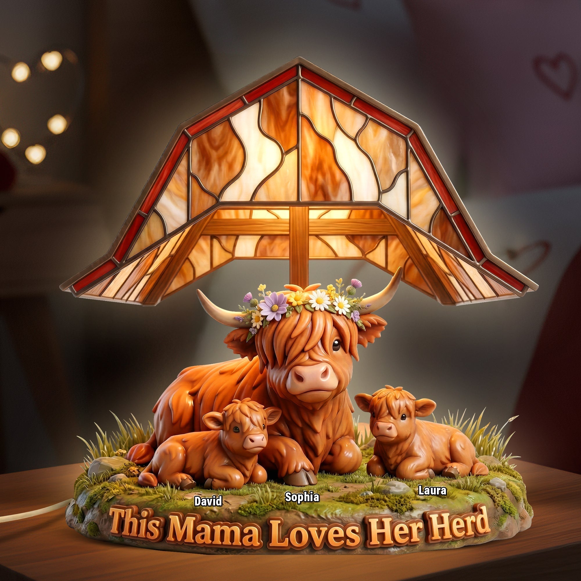 "This Mama Loves Her Herd" - Personalized Acrylic Light Box - Gift for Mom, Grandma, and Special Women Light Box PopCulturePrints