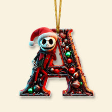 Load image into Gallery viewer, Personalized Christmas Ornament - Festive Alphabet Design Ornament PopCulturePrints
