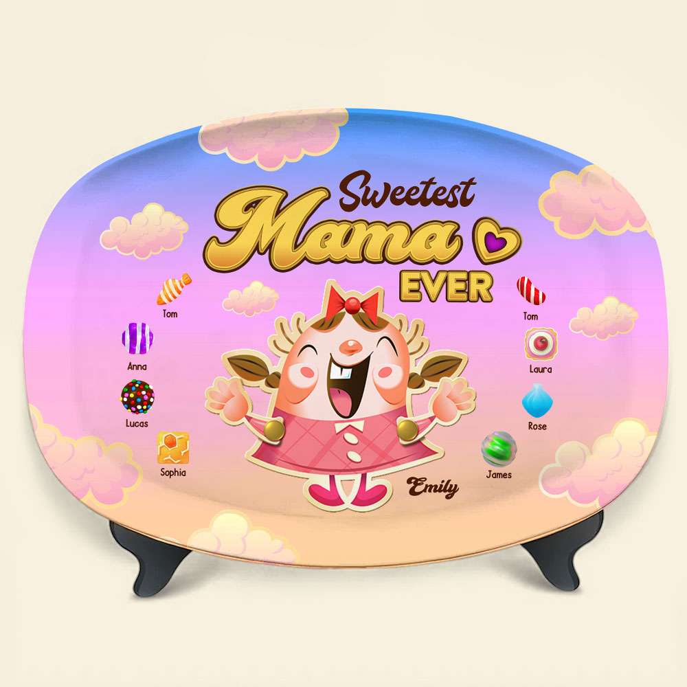 Sweetest Mama Ever - Personalized Family Candy Plate Resin Plate PopCulturePrints