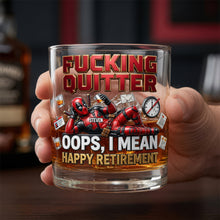 Load image into Gallery viewer, Funny Retirement Round Glass - Personalized Gift for Retirees
