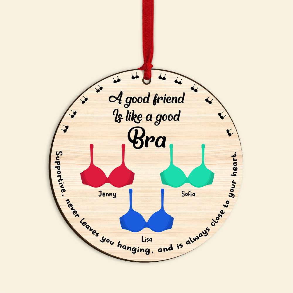 Personalized Funny Bra Ornament - Christmas Gift for Friends Ornament PopCulturePrints