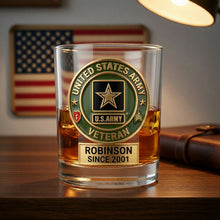 Load image into Gallery viewer, Honor Your Service - Custom Military Insignia Drinking Glass - Personalized Gifts for Veterans Glass PopCulturePrints

